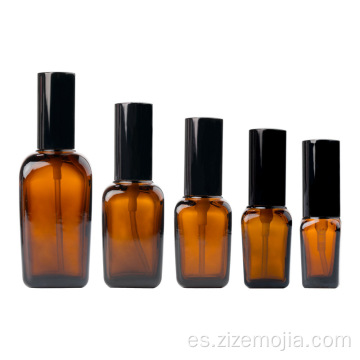 Botellas de vidrio de aceite esencial cuadradas de 50 ml con spray